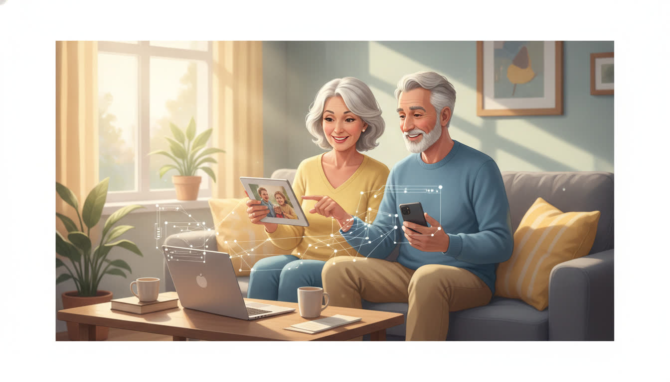 Vakantiefoto’s delen met familie — illustratie bij blogartikel